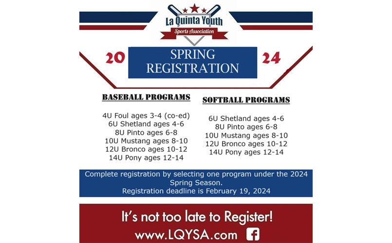 2024 Spring Registration is now open